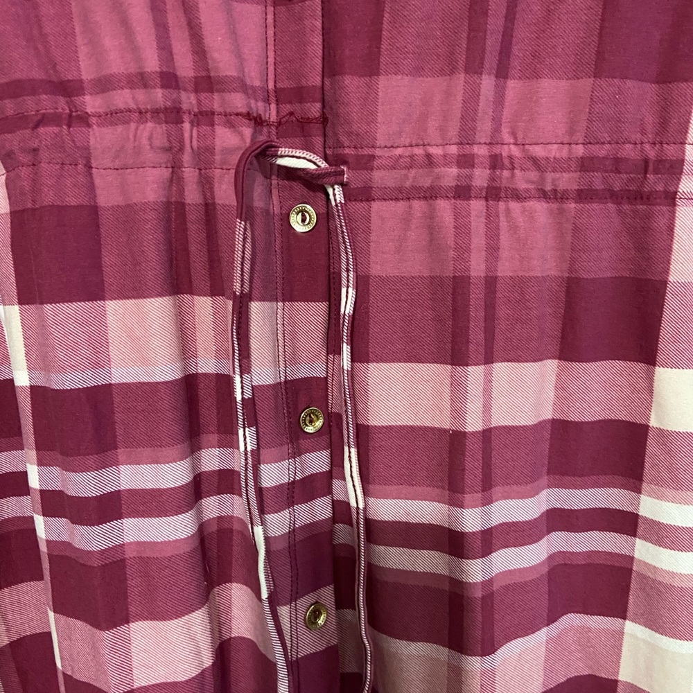 Feathers Maternity plaid short sleeves shirt dress  1X - Picture 8 of 10